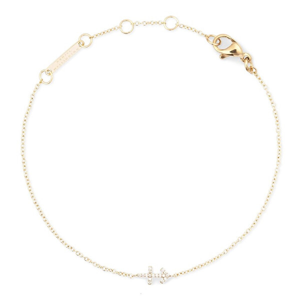 Pozlacený řetízkový náramek znamení Střelec Crystal Zodiac DW00400915