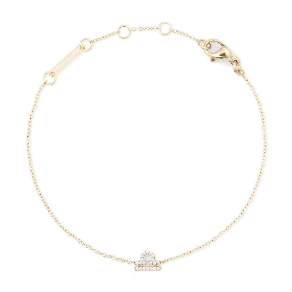 Pozlacený řetízkový náramek znamení Váhy Crystal Zodiac DW00400913