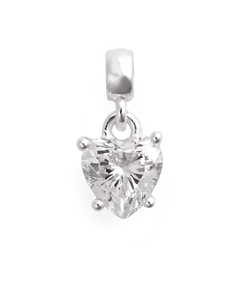 Stříbrný přívěsek s čirým srdíčkem Charms DW00401049