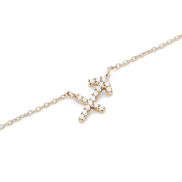 Stylový pozlacený náhrdelník znamení Střelec Crystal Zodiac DW00400927