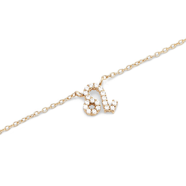 Stylový pozlacený náhrdelník znamení Lev Crystal Zodiac DW00400923