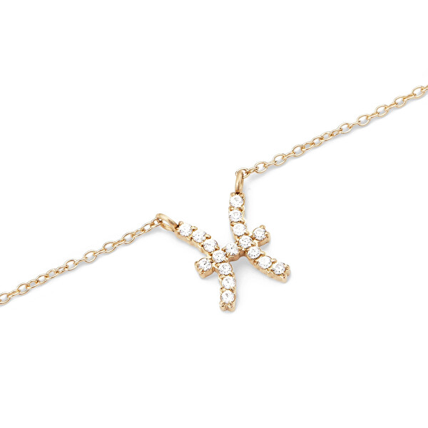 Stylový pozlacený náhrdelník znamení Ryby Crystal Zodiac DW00400930