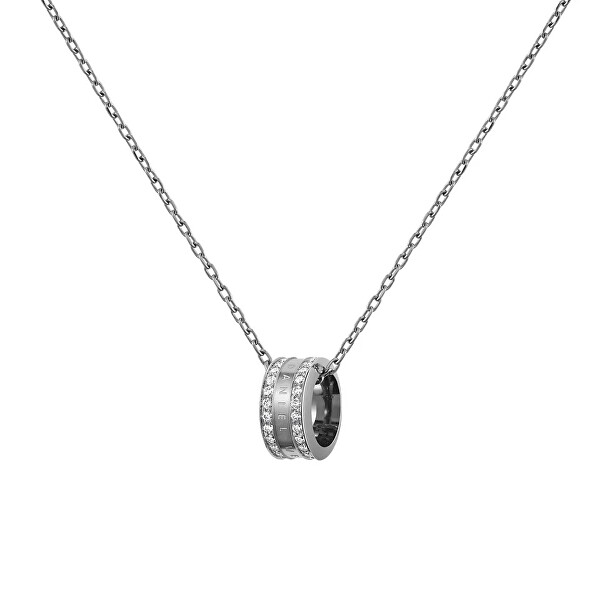 Trblietavý oceľový náhrdelník s kruhovým príveskom Elan Lumine DW00400213