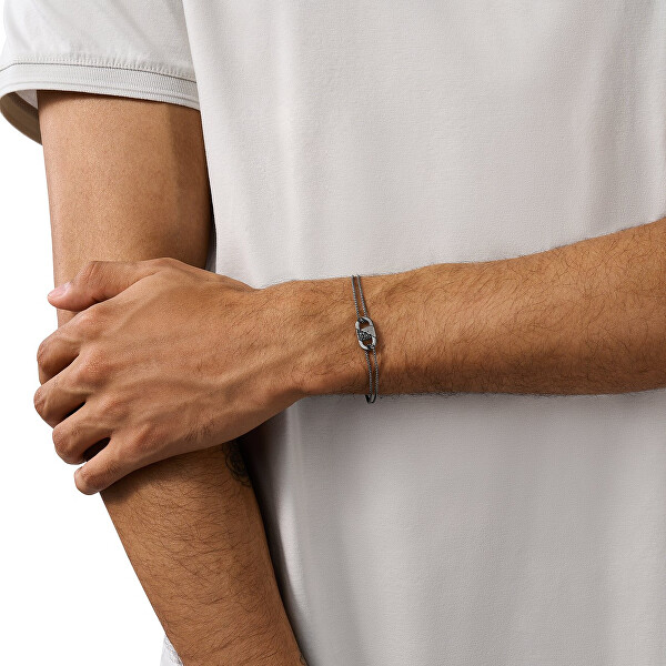 Černý pánský náramek s krystaly EGS3173001