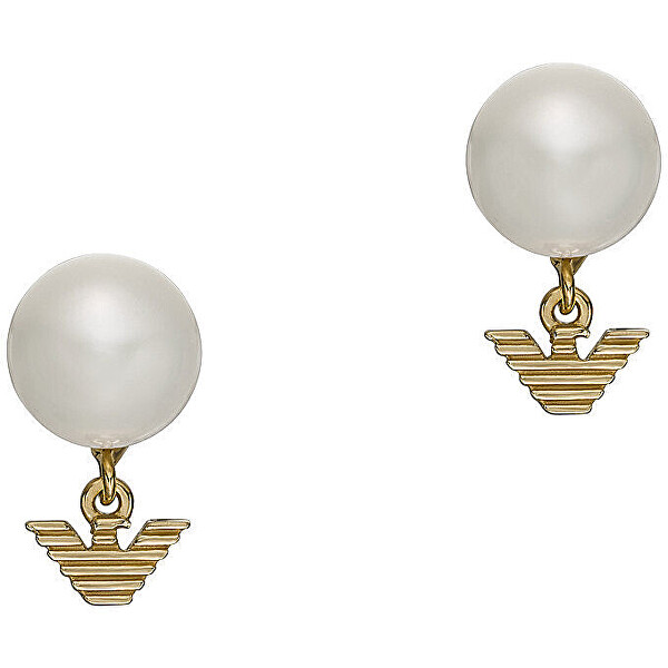 Elegantní pozlacené náušnice s perlami EG3583710