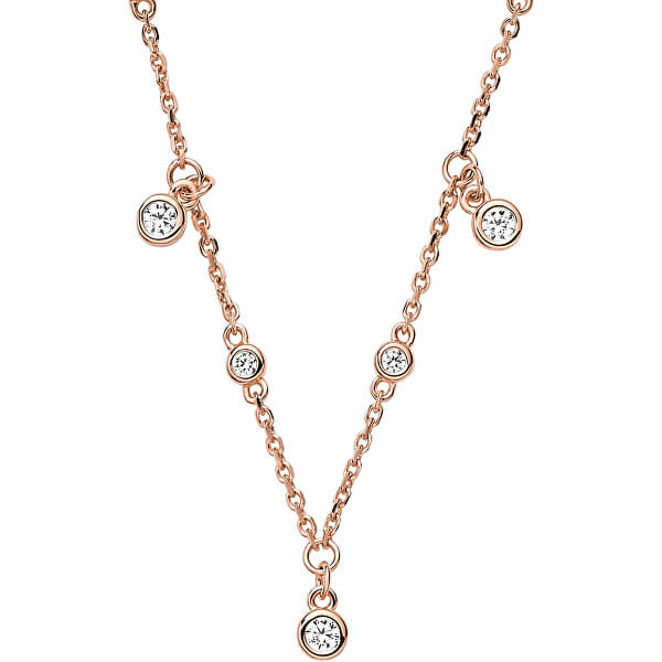 Luxusné bronzový náhrdelník s kryštálmi EG3500221