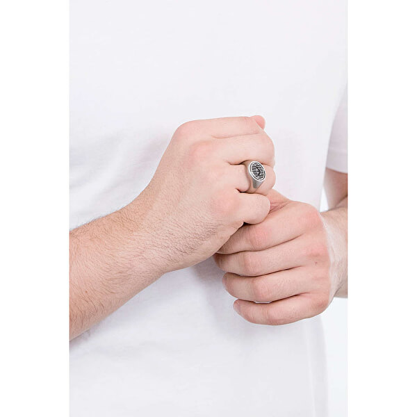 Luxusný oceľový prsteň s ónyxom EGS2727040