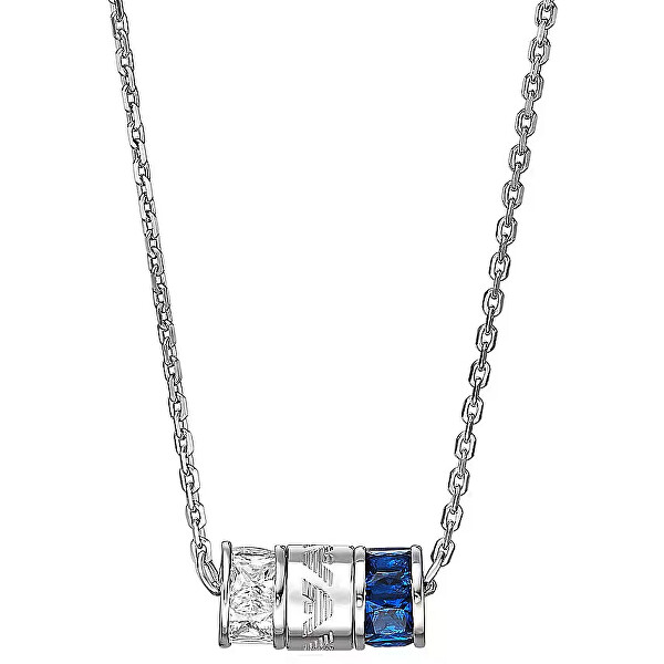 Nadčasový strieborný náhrdelník so zirkónmi EG3578040