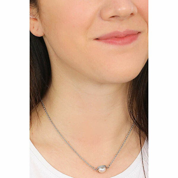Stylový ocelový náhrdelník s perlou EGS2837040