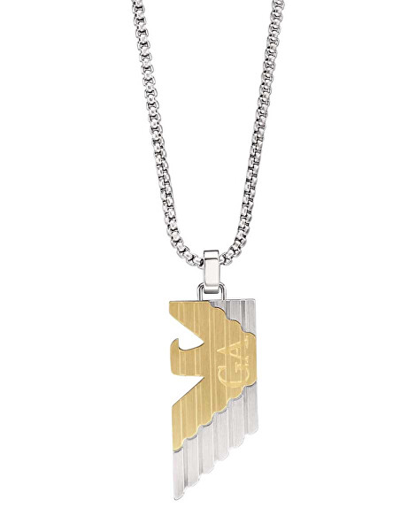 Stylový pánský bicolor náhrdelník Eagle Logo EGS3073040