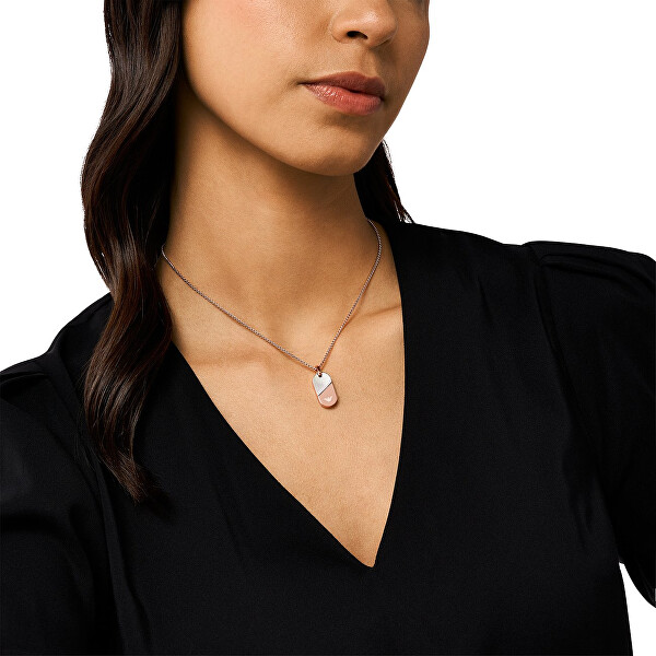 Stylový pozlacený náhrdelník s perletí Eagle logo EGS3139221