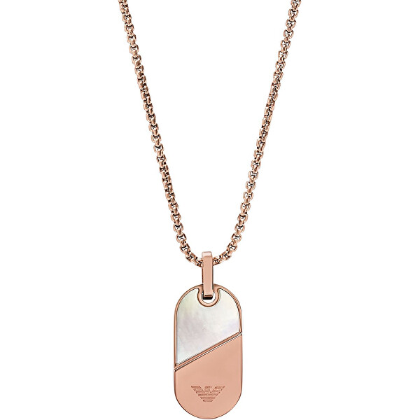 Stylový pozlacený náhrdelník s perletí Eagle logo EGS3139221