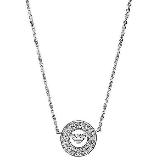 Třpytivý stříbrný náhrdelník s kubickými zirkony EG3585040