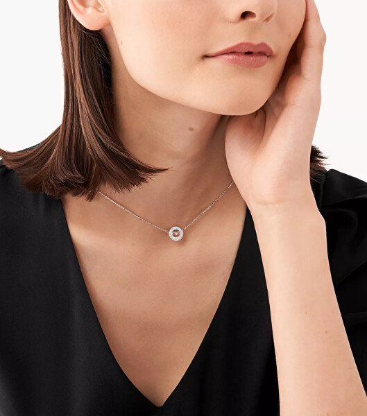 Trblietavý strieborný náhrdelník s kubickými zirkónmi EG3585040