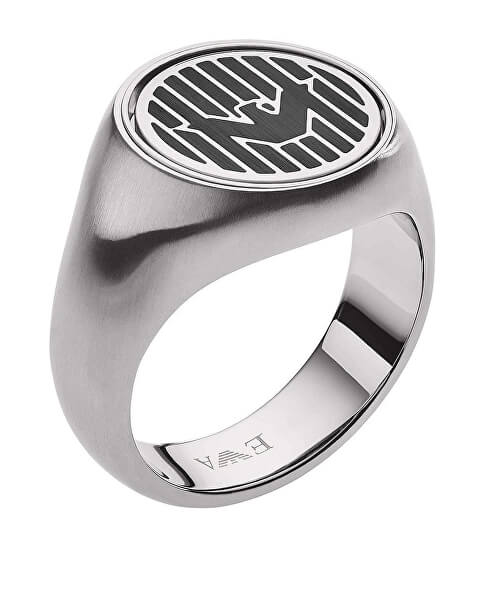 Luxusní ocelový prsten s onyxem EGS2727040