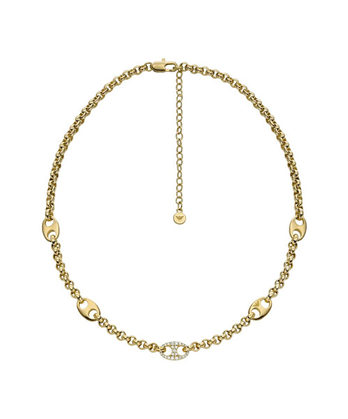 Módní pozlacený náhrdelník se zirkony EGS3269710