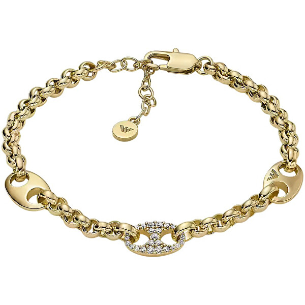 Okouzlující pozlacený náramek se zirkony EGS3270710