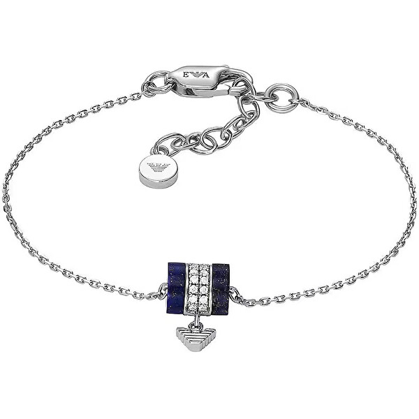 Wunderschönes Silberarmband mit Lapislazuli und Zirkonen EG3572040