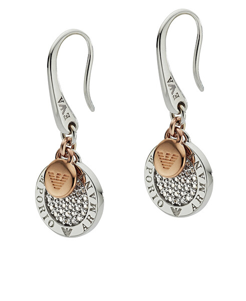 Stilvolle zweifarbige Ohrringe aus Silber EG3377040