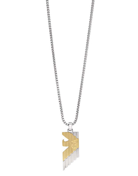 Stylový pánský bicolor náhrdelník Eagle Logo EGS3073040