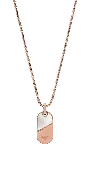 Stylový pozlacený náhrdelník s perletí Eagle logo EGS3139221