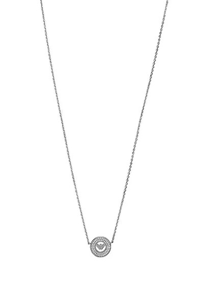 Třpytivý stříbrný náhrdelník s kubickými zirkony EG3585040