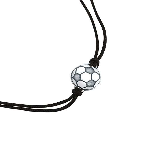 Černý kabala náramek s fotbalovým míčem 13057.3 black