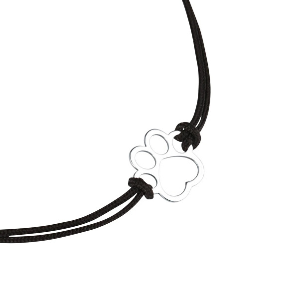 Černý kabala náramek s psí tlapkou 13058.3 black