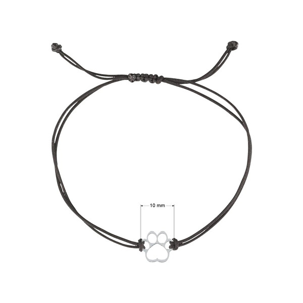 Černý kabala náramek s psí tlapkou 13058.3 black