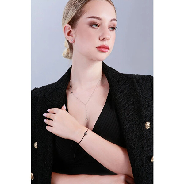 Černý kabala náramek se čtyřlístkem 13047.3 black