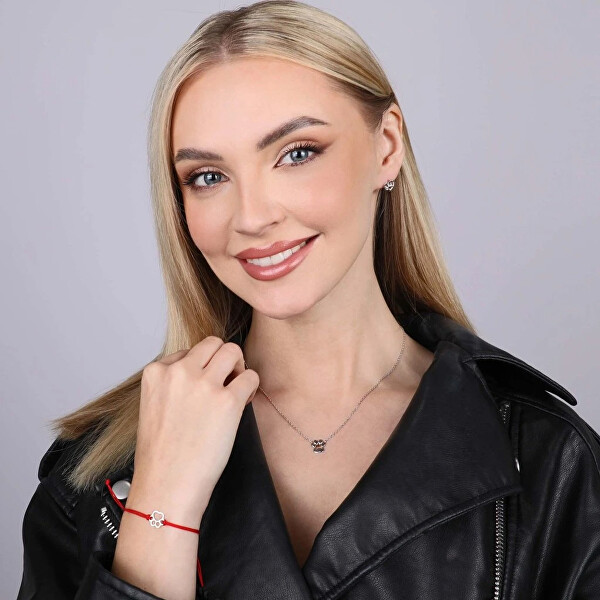 Červený kabala náramek s psí tlapkou 13058.3 red
