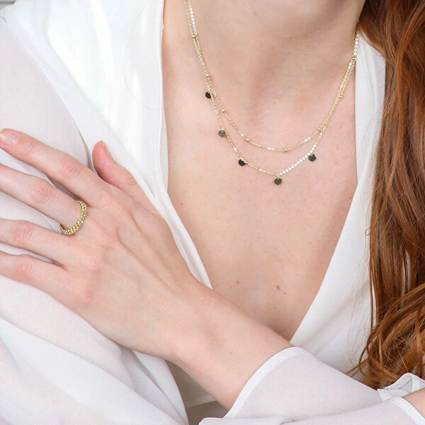 Dvojitý stříbrný náhrdelník s přívěsky 62007