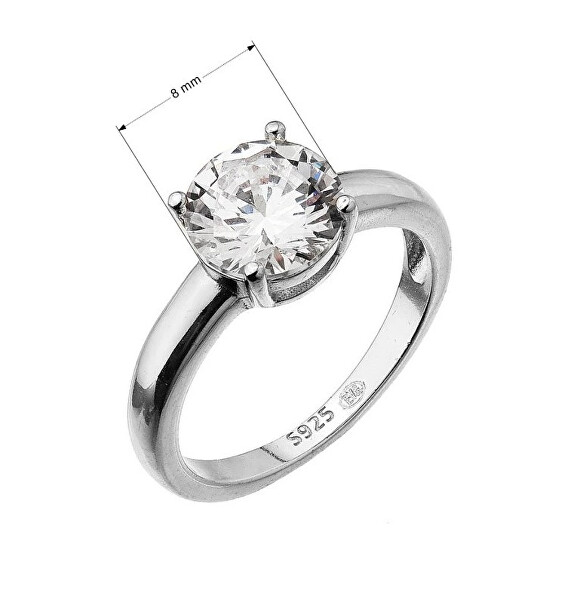 Elegantní stříbrný prsten s čirým zirkonem 15012.1 crystal