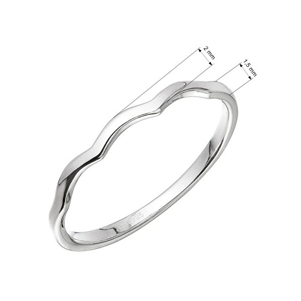 Elegantní stříbrný prsten Vlnky 65002