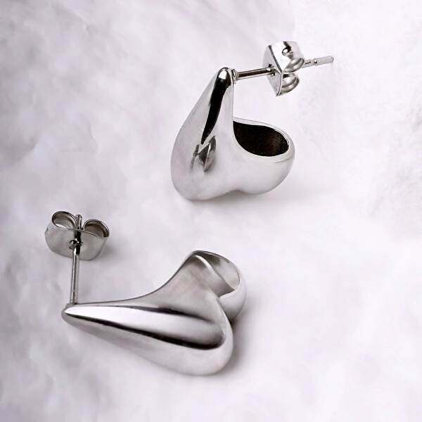 Elegantní visací náušnice z oceli HEART