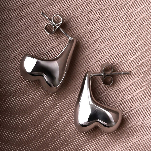 Elegantní visací náušnice z oceli HEART