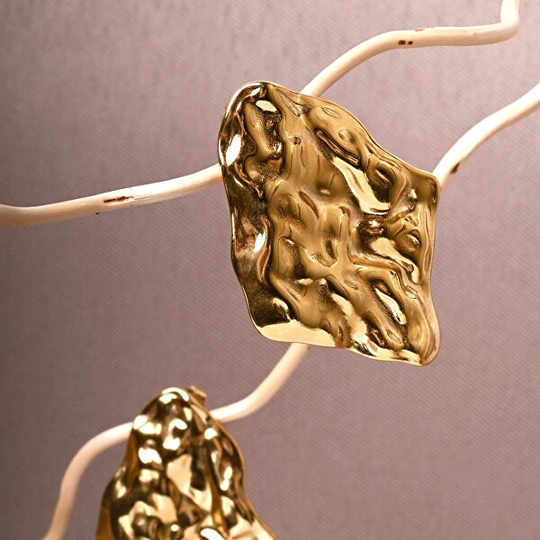 Elegantní visací náušnice z pozlacené oceli SELIRA gold