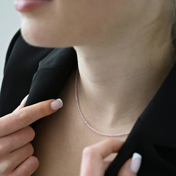 Korálkový náhrdelník s pravými opály 42012.3 pink opal