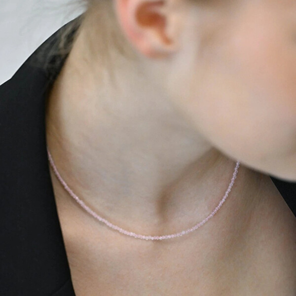 Korálkový náhrdelník s pravými opály 42012.3 pink opal