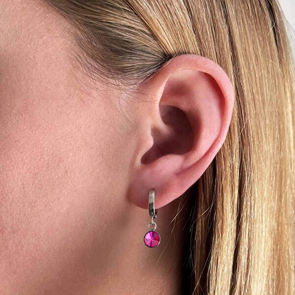 Krásné stříbrné náušnice s modrým krystalem Swarovski 31300.3
