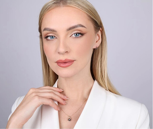 Luxusní náhrdelník ze zlata s tmavou říční perlou 92P00030 peacock