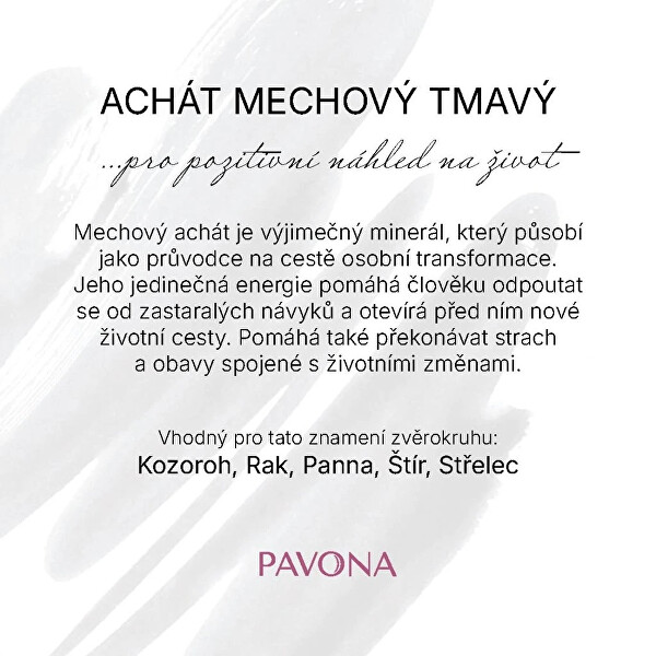 Minerální náramek z tmavého mechového achátu 43056.3