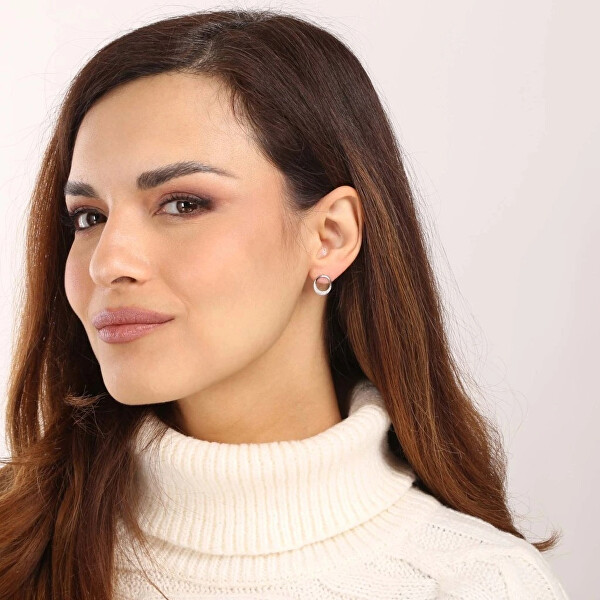 Minimalistické stříbrné náušnice se zirkony 11528.1 crystal