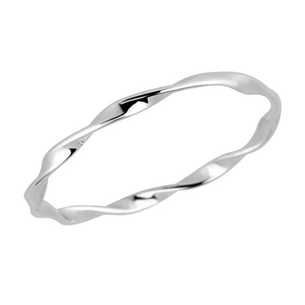 Minimalistický stříbrný prsten s krouceným designem 65013