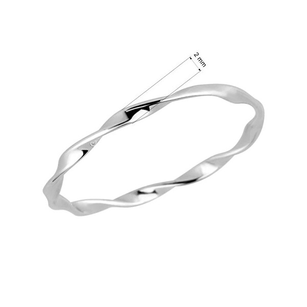 Minimalistický stříbrný prsten s krouceným designem 65013