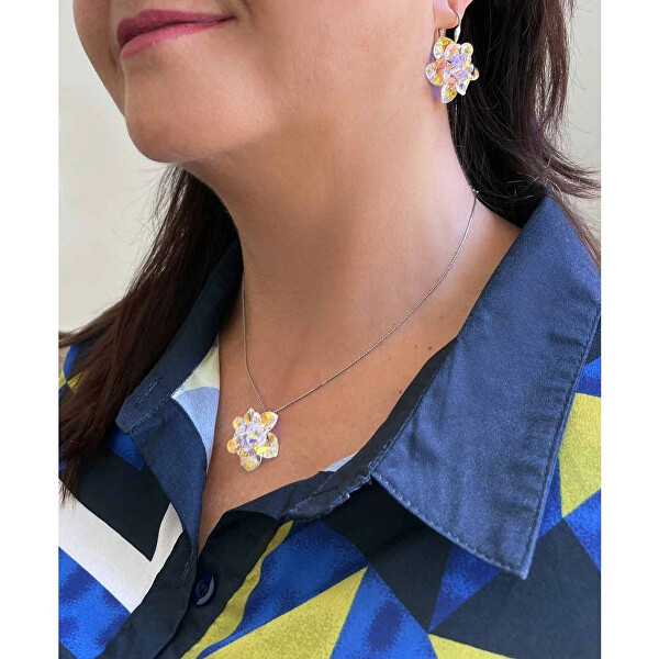 Náušnice květiny 31130.2 krystal ab