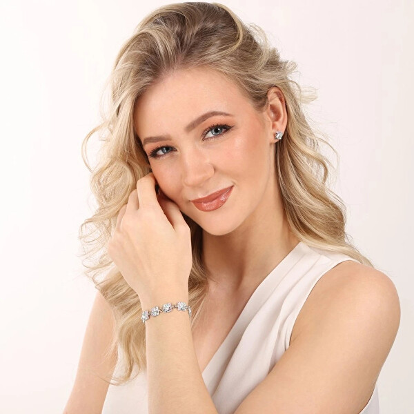 Něžné čtvercové náušnice s krystaly Sakura 31169.3