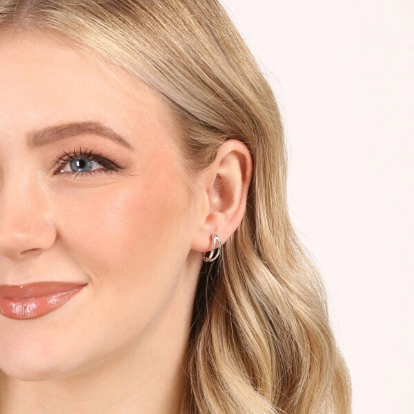 Něžné kruhové náušnice ze stříbra 61018