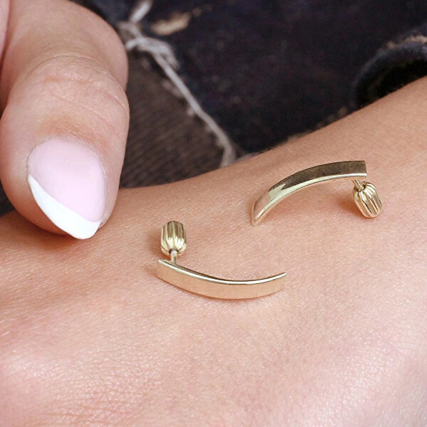 Něžné pozlacené visací náušnice 61065/AU