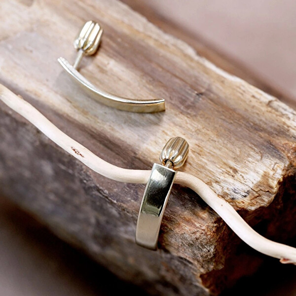 Něžné pozlacené visací náušnice 61065/AU